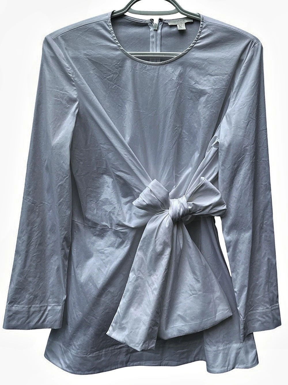 COS Long Sleeve Tie-Front Blouse White Small NWT